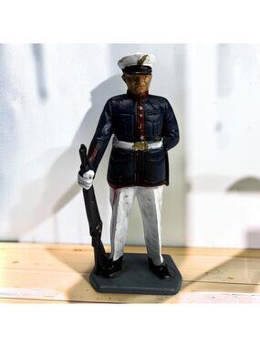 USMC Marine Parade Rest in Summer Dress Uniform Vintage Toy Figurine 1980s